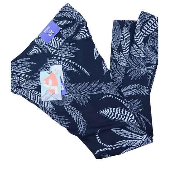 JoyLab 7/8 Leggings Palm Leaf Feather Black. White | Women's XS | NEW Joy Lab - Picture 3 of 3